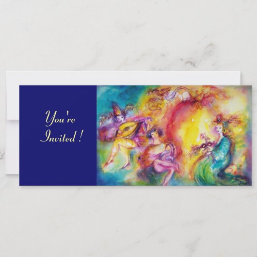 Invitation BRÛLER LE CARNAVAL, Mardi Gras Masquerade Ball (Devant)