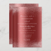 Invitation Brûlure de Parties scintillant blanche bordeaux Fe (Devant / Derrière)