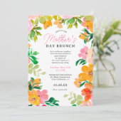 Invitation Brun de jour de mère à écriture florale moderne (Debout devant)