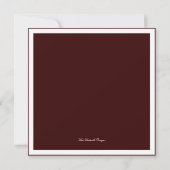 Invitation Brun de rose d'invitation de Fête de la mariée de (Dos)