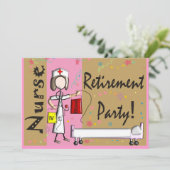 Invitation Brun de rose d'invitations de partie de retraite (Debout devant)