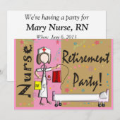 Invitation Brun de rose d'invitations de partie de retraite (Devant / Derrière)