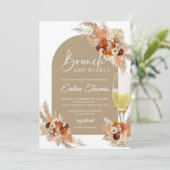 Invitation Brun de verre de champagne d'orange brûlé et mouss (Debout devant)