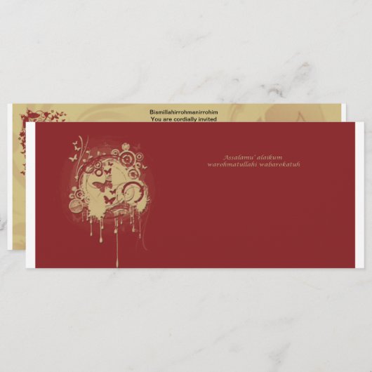 Invitation brun d'or (Devant / Derrière)