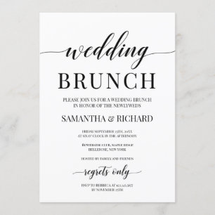 Invitation Brun mariage de typographie moderne rustique