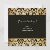 Invitation BRUN   NOIR  DAMASSÉ  PARCHEMIN MONOGRAMME, blanc (Dos)