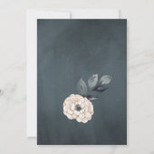 Invitation Brun nuptial fleurs blanches script douche nuptial (Dos)