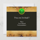 Invitation BRUN PARCHEMIN & VERDÉ SHAMROCK JEWEL, noir (Dos)
