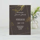 Invitation Brun rustique et blanc (Debout devant)