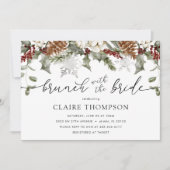 Invitation Brunch À feuillage persistant d'hiver avec douche  (Devant)