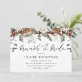 Invitation Brunch À feuillage persistant d'hiver avec douche  (Debout devant)