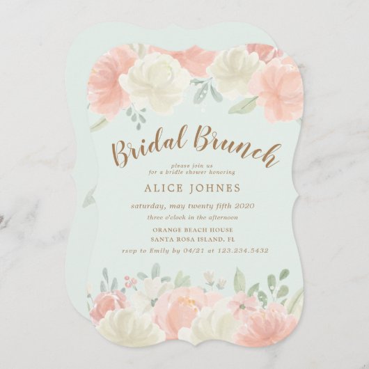 invitation brunch à la nuptiale florale de printem (Devant / Derrière)