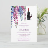 Invitation Brunch à la Wisteria violette et rose et bulle (Debout devant)
