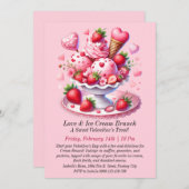 Invitation Brunch à l'amour et à la crème glacée (Devant / Derrière)
