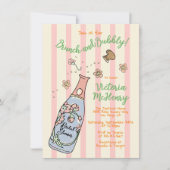 Invitation Brunch à main et Fête des mariées à bulles (Devant)