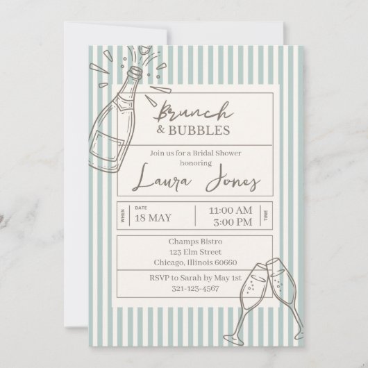 Invitation Brunch and Bubbles  (Devant)