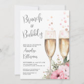 Invitation Brunch And Bubbly Floral Bridal Shower (Devant)