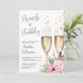 Invitation Brunch And Bubbly Floral Bridal Shower (Debout devant)