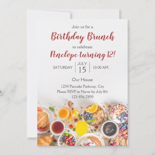 Invitation Brunch Anniversaire (Devant)