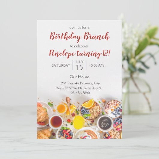 Invitation Brunch Anniversaire (Debout devant)