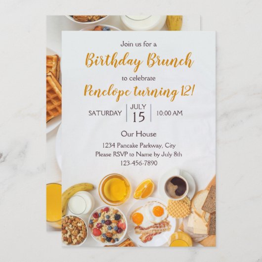Invitation Brunch Anniversaire (Devant / Derrière)