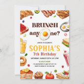 Invitation Brunch Anniversaire Invitation, Petit Déjeuner Foo (Devant)