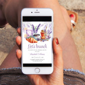 Invitation Brunch Anniversaire Lavande d'aquarelle