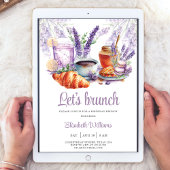 Invitation Brunch Anniversaire Lavande d'aquarelle
