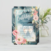 Invitation Brunch aquarelle et douche bulle (Debout devant)