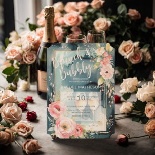 Invitation Brunch aquarelle et douche bulle