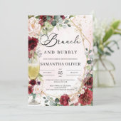 Invitation Brunch au champagne de Bourgogne floral et mousseu (Debout devant)