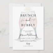 Invitation Brunch au champagne et Fête des mariées à bulles (Devant)