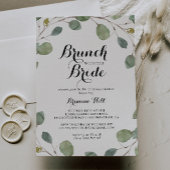 Invitation Brunch au feuillage Eucalyptus avec douche de mari