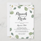 Invitation Brunch au feuillage Eucalyptus avec douche de mari (Devant)