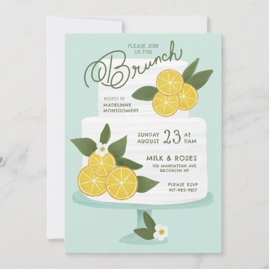 Invitation Brunch au gâteau citron (Devant)