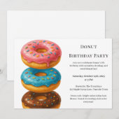 Invitation Brunch aux beignes | Fête d'anniversaire (Devant / Derrière)