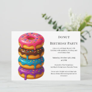 Invitation Brunch aux beignes   Fête d'anniversaire