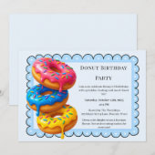 Invitation Brunch aux beignes | Fête d'anniversaire (Devant / Derrière)