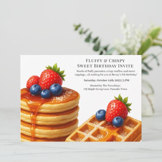 Invitation Brunch aux beignes | Fête d'anniversaire (Debout devant)