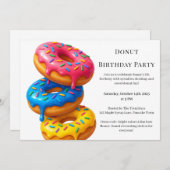 Invitation Brunch aux beignes | Fête d'anniversaire (Devant / Derrière)