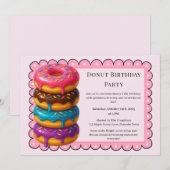Invitation Brunch aux beignes | Fête d'anniversaire (Devant / Derrière)