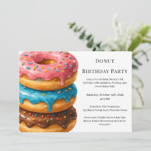 Invitation Brunch aux beignes Fête d'anniversaire