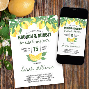 Invitation Brunch aux citrons et champagne pour une baby show