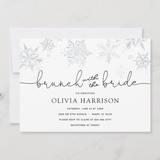 Invitation Brunch aux flambeaux de neige avec douche de marié (Devant)