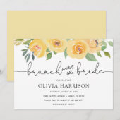 Invitation Brunch aux fleurs jaunes avec douche de mariée (Devant / Derrière)