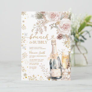 Invitation Brunch aux Roses Roses Champagne Pétillant Enterre