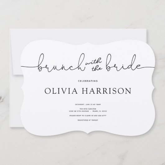 Invitation Brunch avec la douche de mariée (Devant)