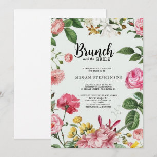 Invitation Brunch avec la Fête des mariées Bride Gold Green