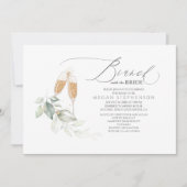 Invitation Brunch avec la Fête des mariées Bride Gold Green (Devant)