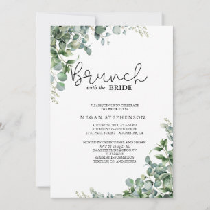 Invitation Brunch avec la Fête des mariées Bride Gold Green